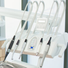 Dentistry equipment and comfortable armchair for patients in contemporary dental clinics